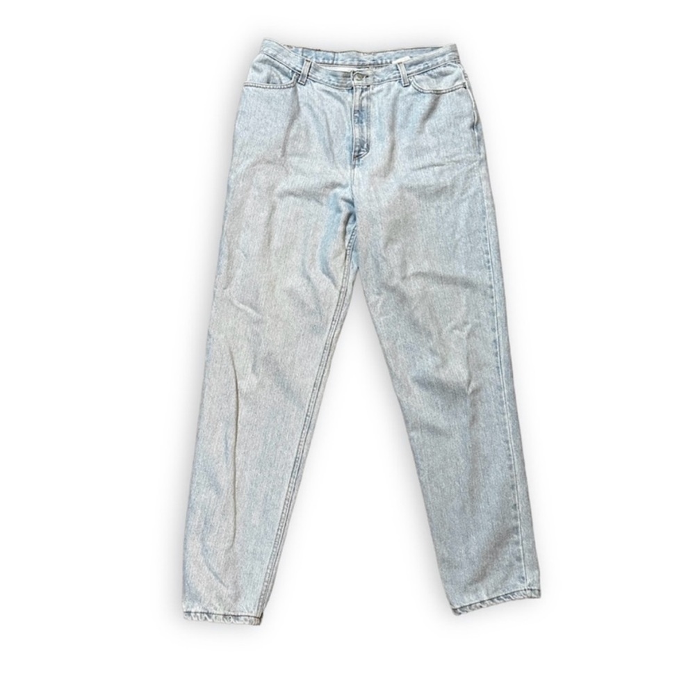 Vintage 90s Faded Glory Mom Jeans Light Wash High Rise Straight Leg Size 16 Tall